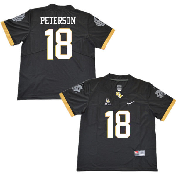 Men #18 Charlie Peterson UCF Knights College Football Jerseys Sale-Black - Click Image to Close